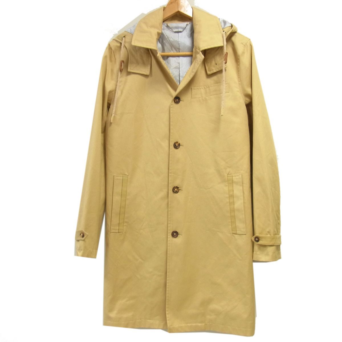 新品 定価9万円☆Shipley&Halmos バーニーズ取り扱い コットン フーデッドコート メンズ フード取り外し可能 秋物 アウター 新品 定価9万円☆Shipley&Halmos バーニーズ取り扱い コットン