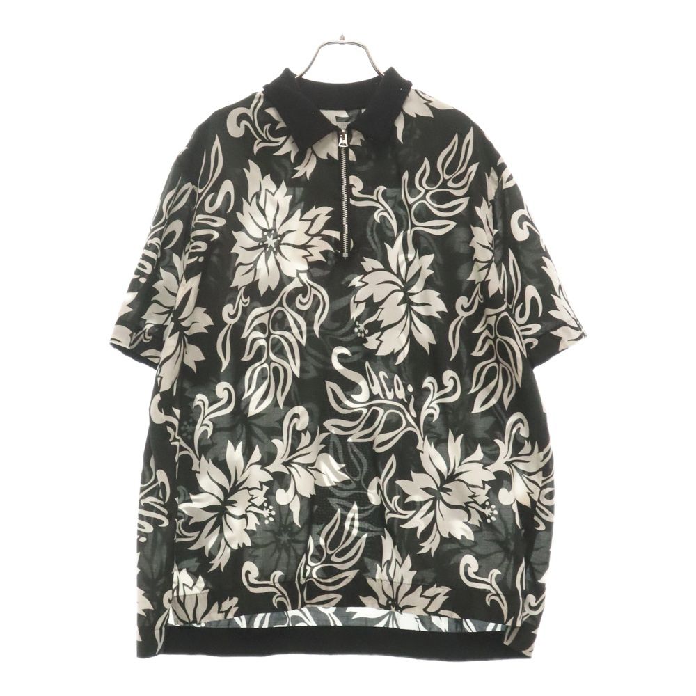Sacai (サカイ) 24SS Floral Print Pullover フローラル プリント プルオーバー 半袖シャツ グリーン/ホワイト 24-03292M