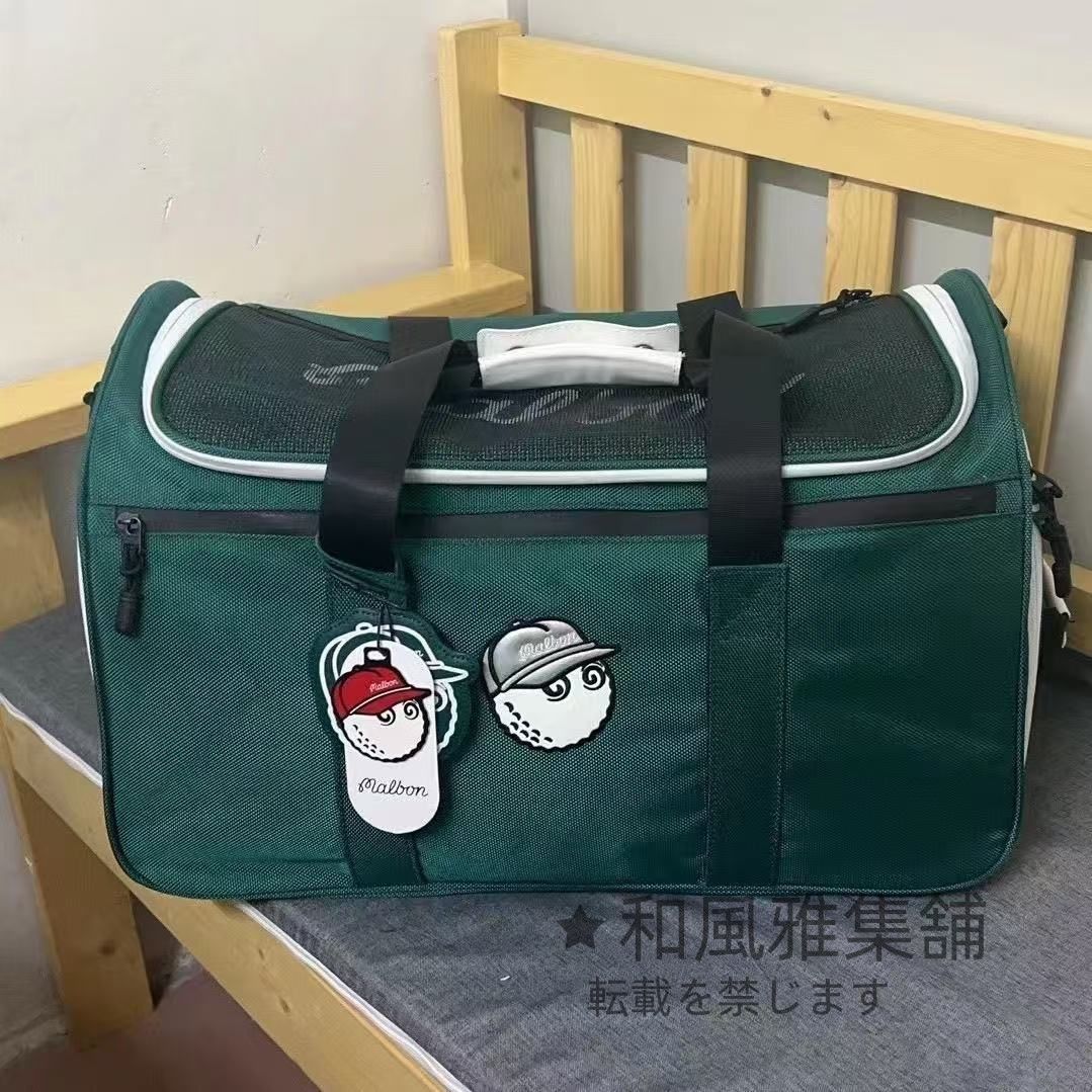 【新品·未使用】malbon golf マルボンゴルフバッグ　ボストンバッグ Malbon 新作 マルボンゴルフ ボストンバッグ ゴルフバッグ グリーン
