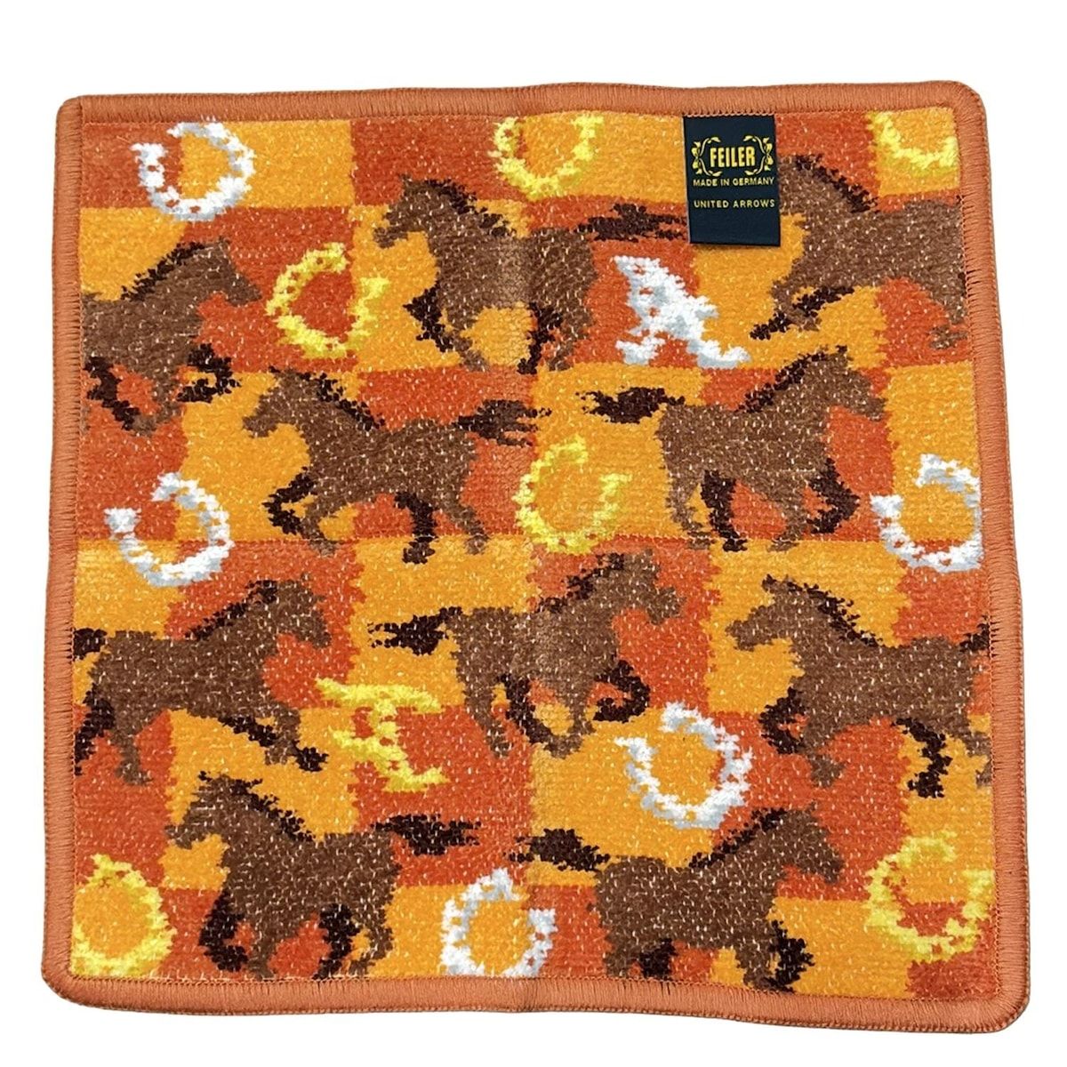 FEILER フェイラー 小物 - オレンジ×ブラウン×マルチ ハンドタオル|馬|UNITED ARROWS コットン