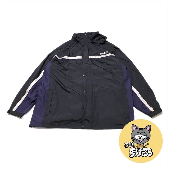 90s 古着 FedEx フェデックス アウター ナイロン 企業ロゴ 推定4XL