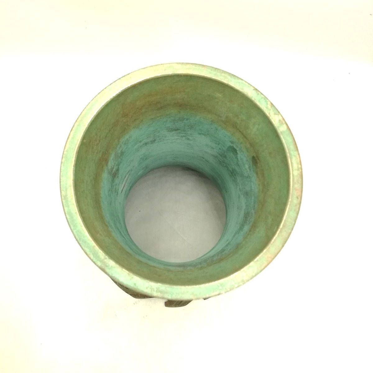 インテリア小物 薄端 花器 花瓶 龍 高級 青銅 銅製 新品未使用