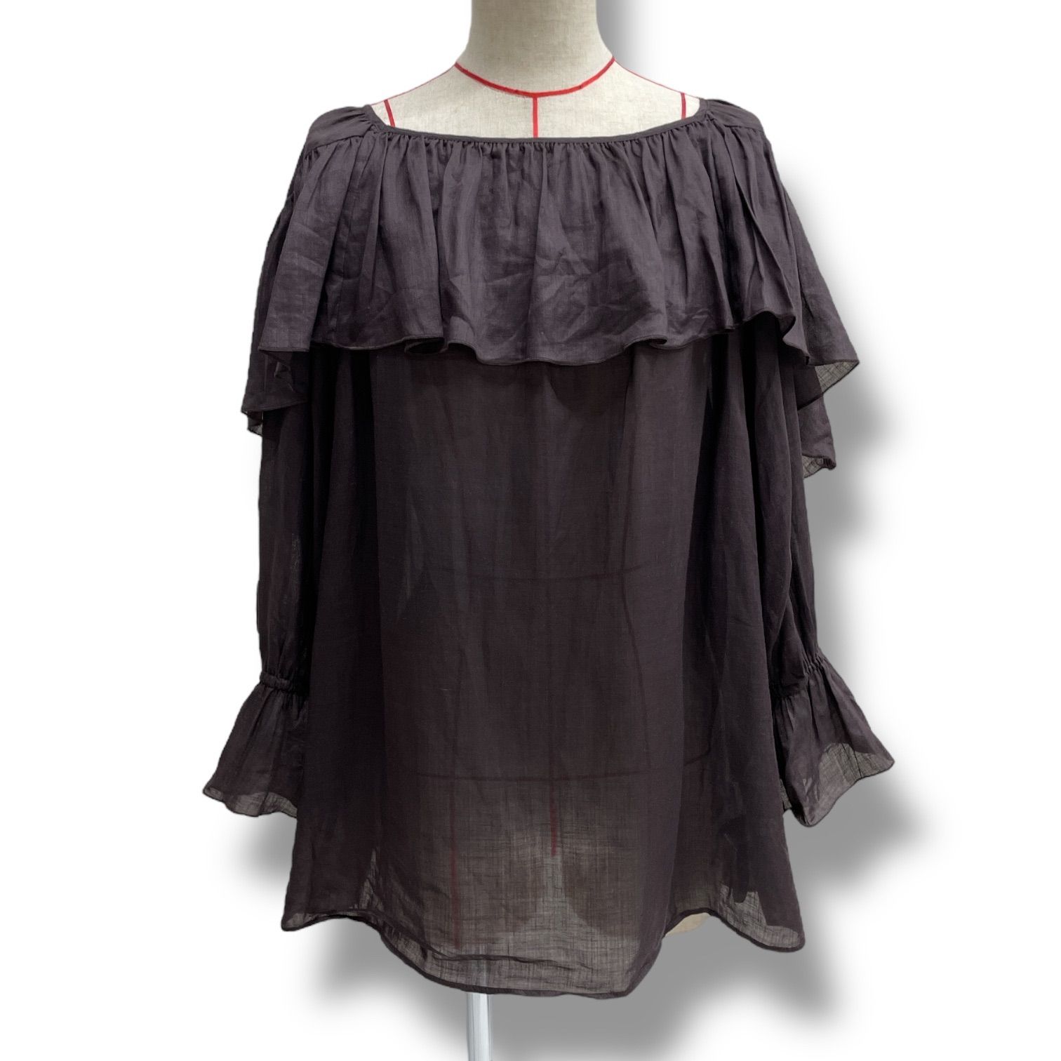 IENA LA BOUCLE イエナラブークル ラミーラッフルスリーブブラウス 