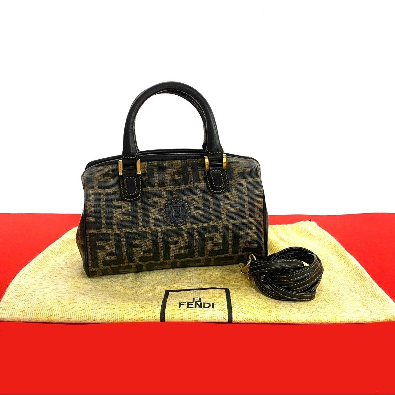 極 美品 FENDI フェンディ ヴィンテージ FF ロゴ ズッカ 柄