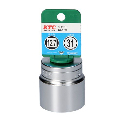 BFJ1042080 ソケット (12.7) KTC B4-31W-H KTC独自のNパワーフィット形状により、徹底的になめりを抑制しました。六角ボルト・ナットを締め緩めする為のソケットレンチ。 BFJ1042080
