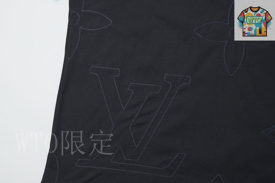 今日特価】Louis Vuitton 2025ss チェーン刺繍丸首 T シャツ-2