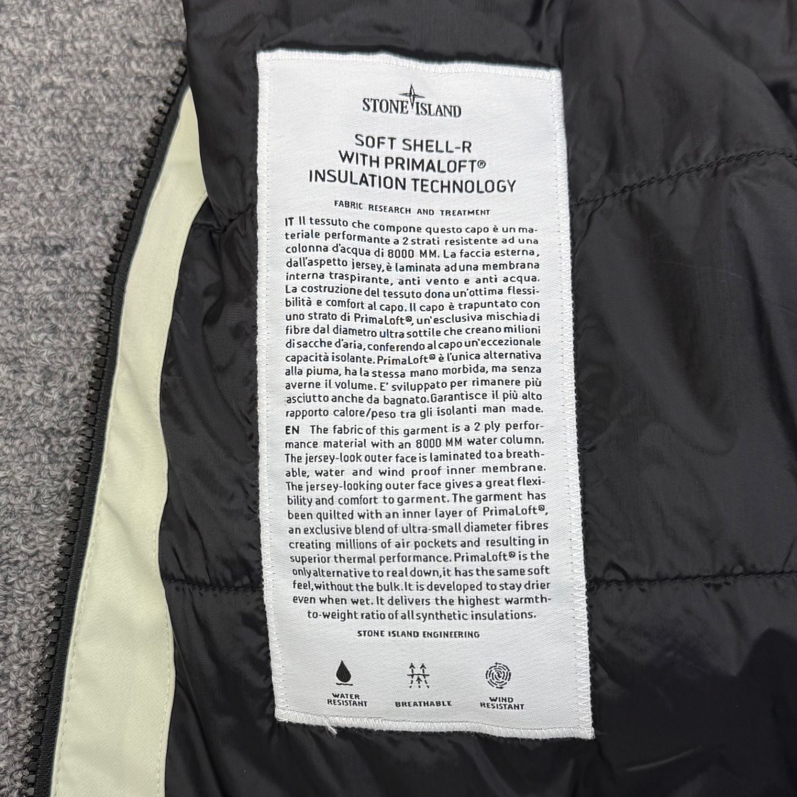 国内正規 Stone Island 19AW Soft Shell-R Primaloft Insulation 