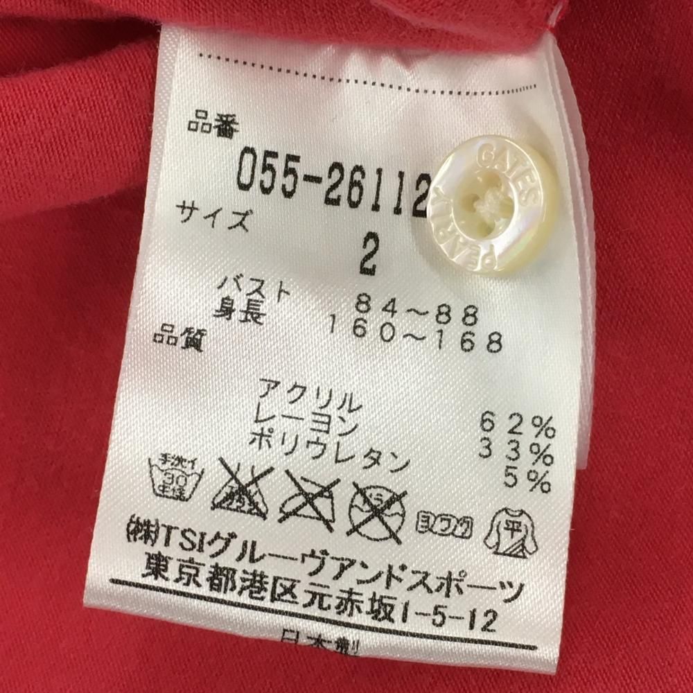 美品】パーリーゲイツ 長袖シャツ ピンク 胸ポケット ボタン