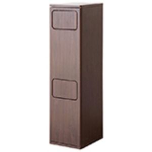 ダストボックス ゴミ箱 幅25cm 20L ブラウン 蓋付き スチール Empro 組立品 キッチン リビング ベッドルーム〔代引不可〕 ダストボックス ゴミ箱 幅25cm 20L 縦型 2段 ブラウン プッシュ扉式