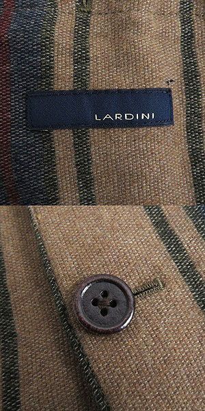 極美品□LARDINI/ラルディーニ ストライプ柄 シングル アンコン