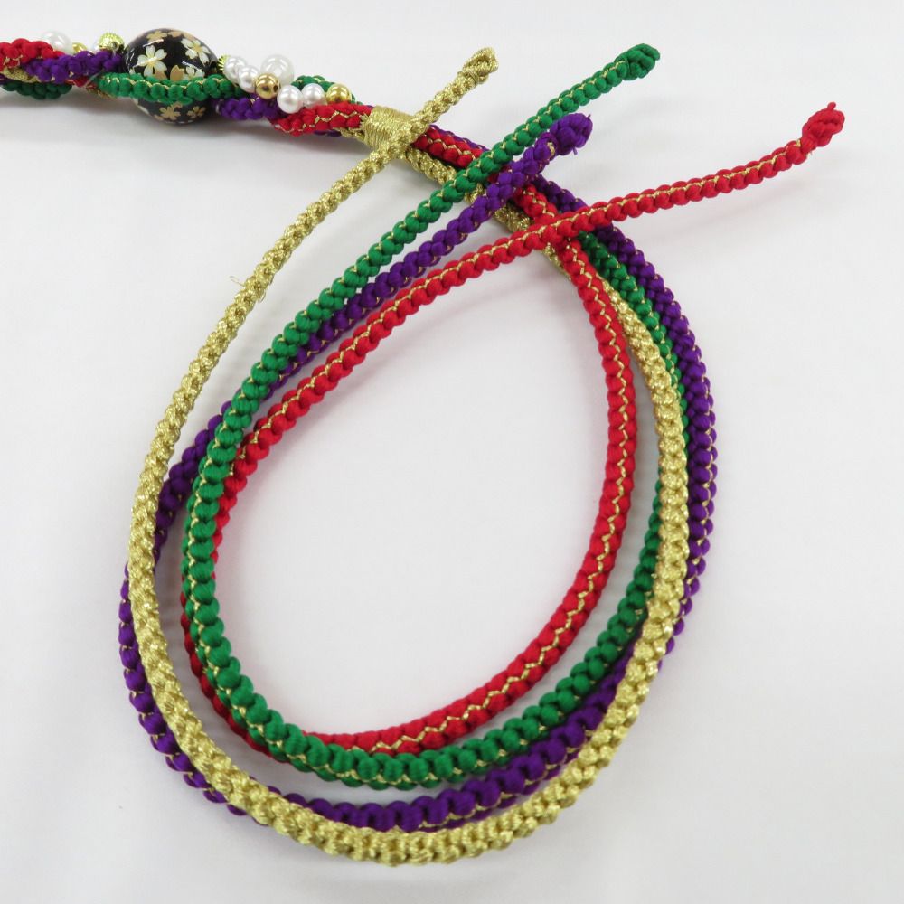 振袖用　帯締め　丸　緑　紫　赤　豪華　パール　パート　金糸和装小物