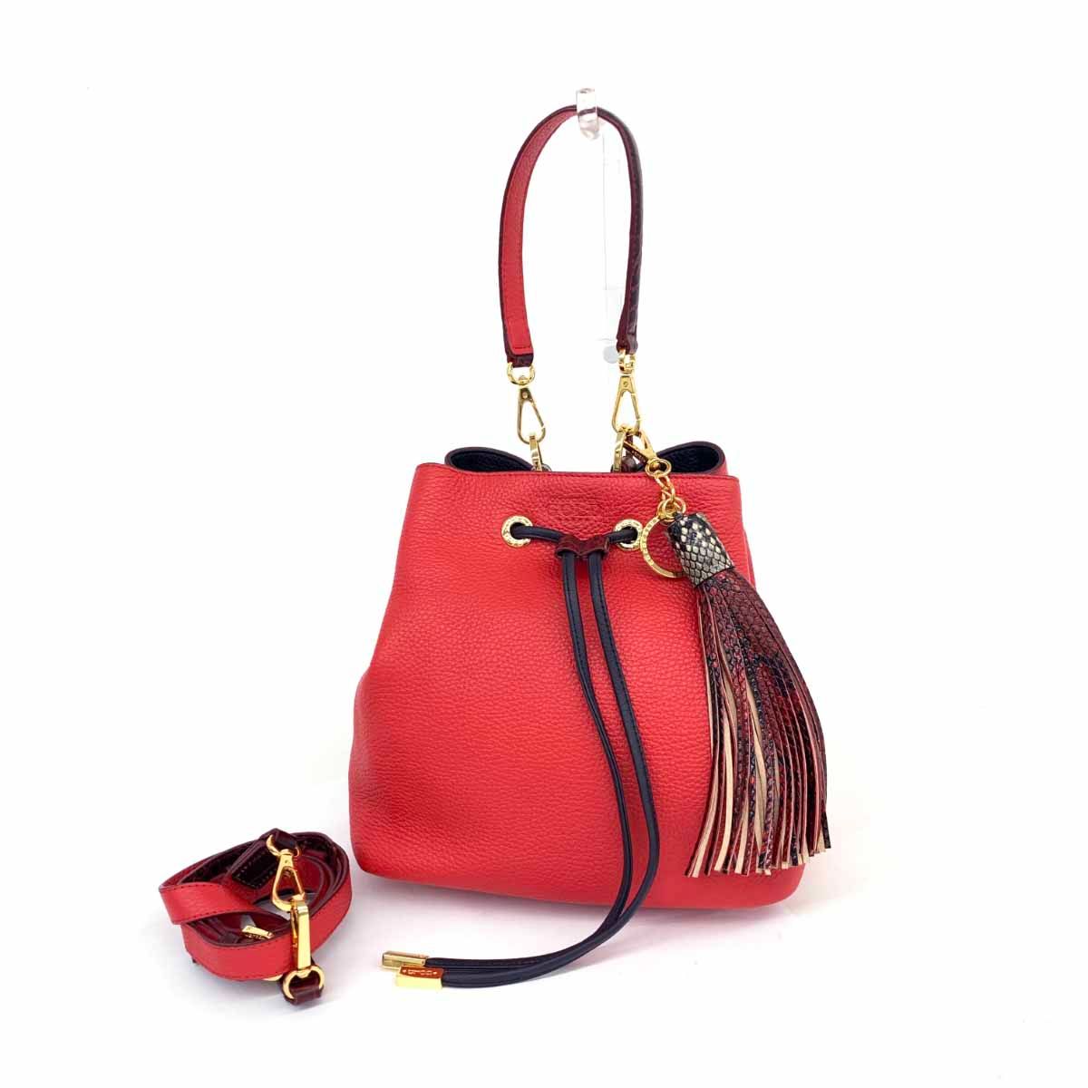 COCOCELUX GOLD ココセリュクス ゴールド 2WAYバッグ レッド レザー  