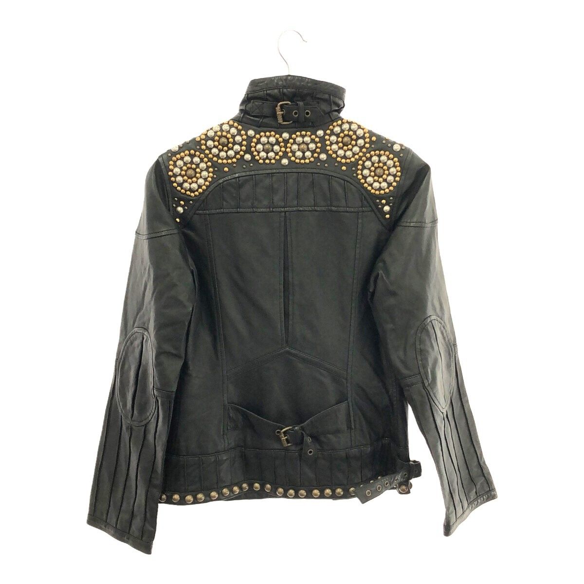 DIESEL BLACK GOLD スタッズ レザー ライダース ジャケット L