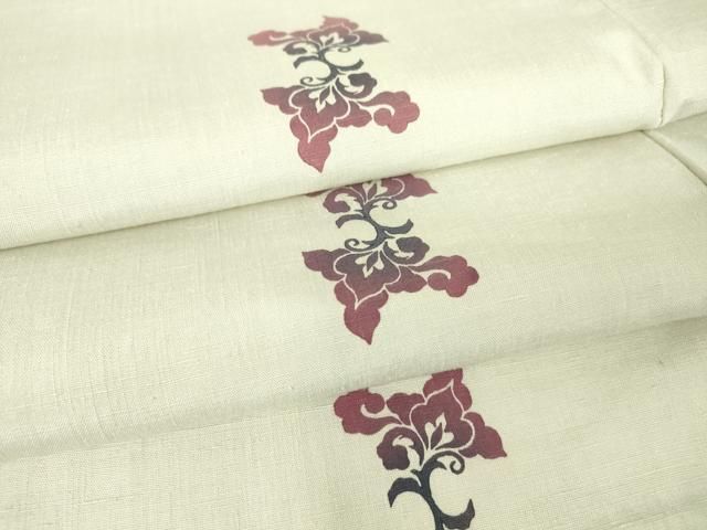 平和屋着物□極上 長羽織 単衣 更紗唐草文 暈し染め 反