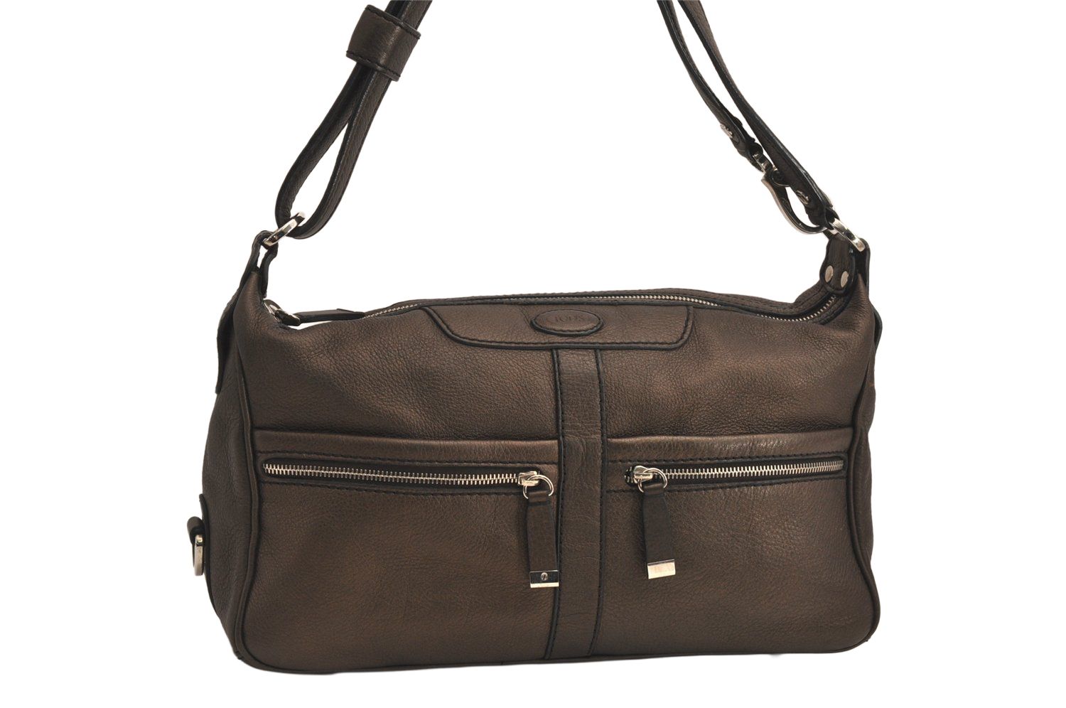 TOD窶儡 トッズ ヴィンテージ レザー ショルダーハンドバッグ ブラウン 6532M