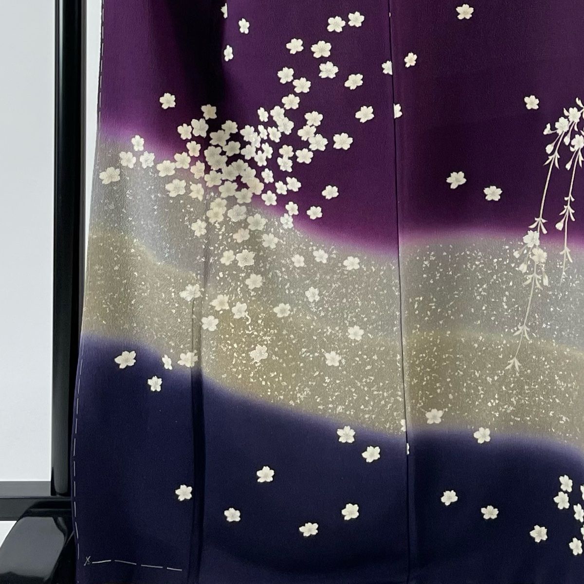 訪問着 辻ヶ花 金通し 紋無し 絞り 金彩 鹿の子 楓 椿 着物 053a d  