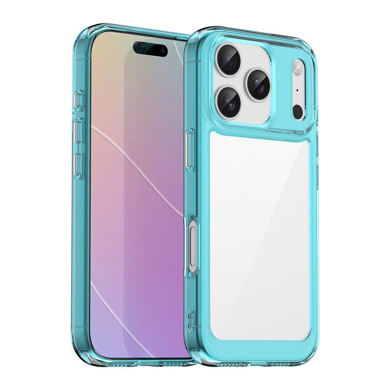 iPhone17ProMax ケース 背面クリア カラーTPUバンパー 耐衝撃 軽量