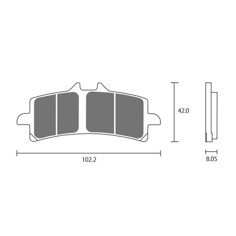 ZCOO ジクー バイク用 ブレーキパッド セラミックシンタード カワサキ ZX10R 16 カワサキ NINJA H2 | H2R 15 等 ZRM-B005