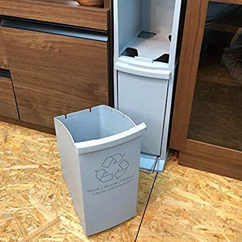 ダストボックス 2段 グレー ゴミ箱 日本製 組立式 引出し ペダル 10LX2 