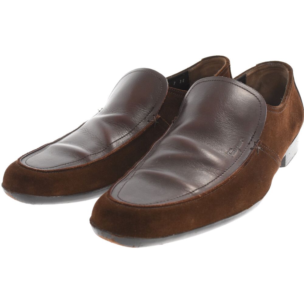 Salvatore Ferragamo サルヴァトーレ フェラガモ SUEDE CALF HICKORY 2 CALF スウェード カーフ ヒッコリー 2 カーフ ローファー レザーシューズ ブラウン