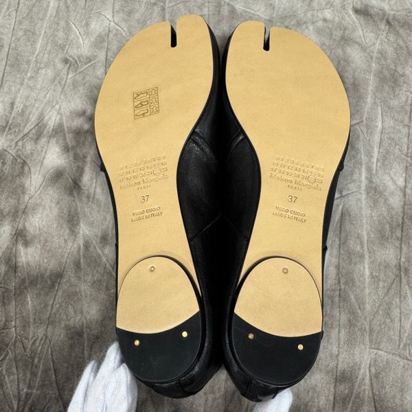 【VIPセール】【未使用】Maison Margiela/メゾンマルジェラ TABI BALLERINA NEW/タビ バレリーナ ニュー/バレエシューズ/ブラック/S58WZ0127/37 スピードフック