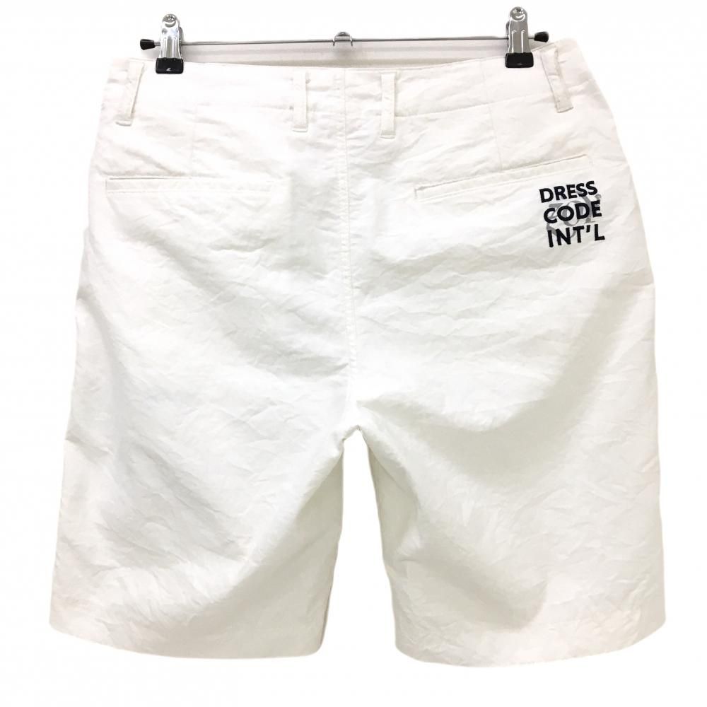 ゾーイ ハーフパンツ 白 シワ加工 ロゴプリント ストレッチ メンズ 82