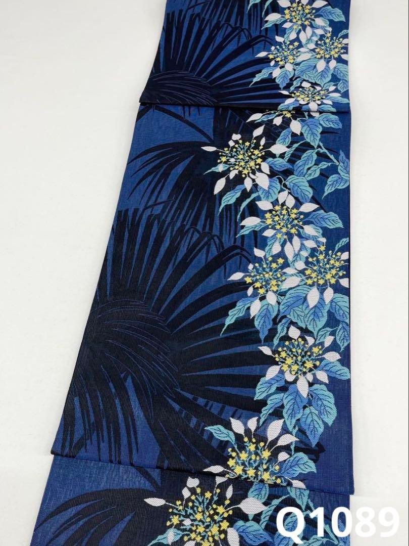 スリーシーズン 三重織 南国風 モダン 正絹 六通 Q1089