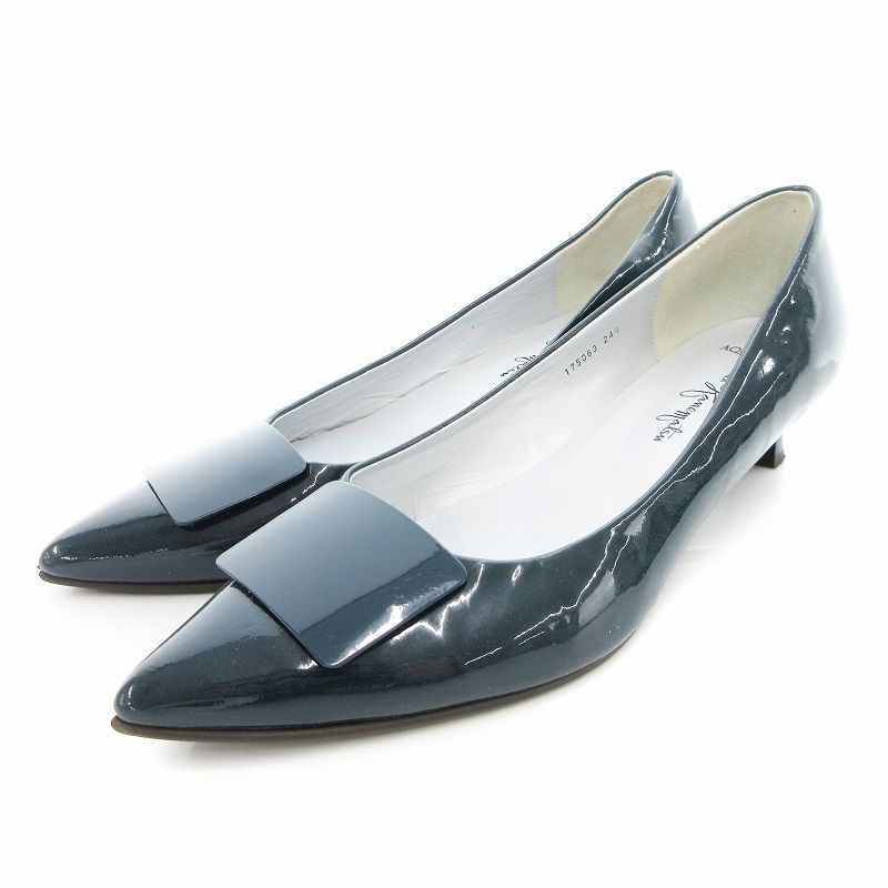 GINZA Kanematsu エナメルポイントパンプス ✨極美品✨ハイヒール 銀座かねまっパンプス エナメル ブラック