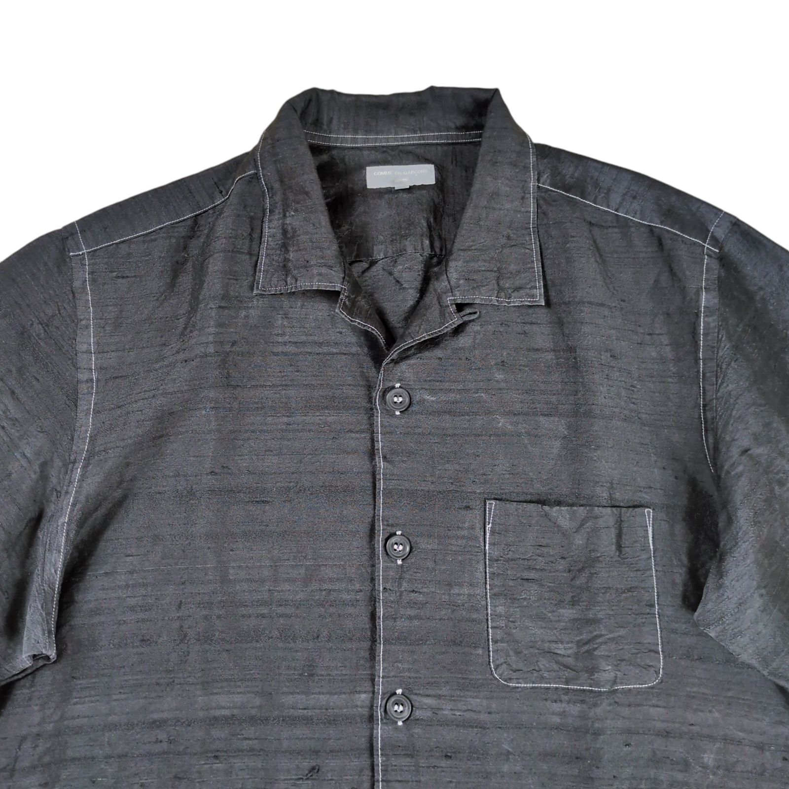 COMME des GARÇONS HOMME 田中オム オープンカラーシャツ COMME des GARCONS HOMME 田中オム 製品染め シルク オープン