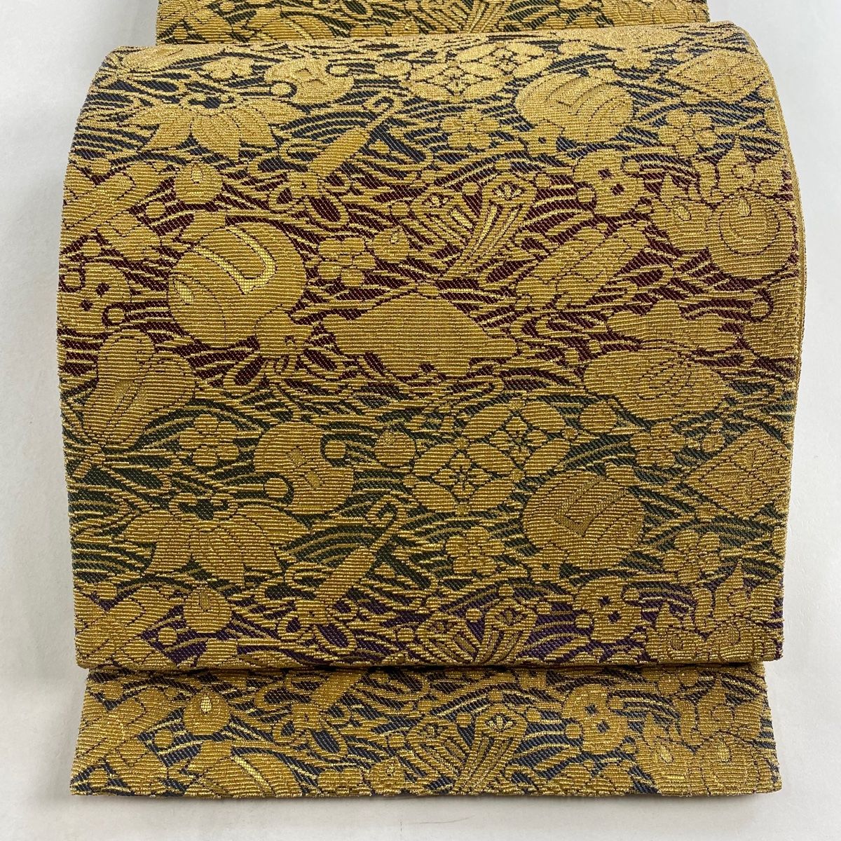 袋帯 織り金糸 豪華帯 SH-0537 O0418 美品 桝屋 高尾 捻金つづれ 金綴錦 鳳凰 豪華 正絹 袋帯