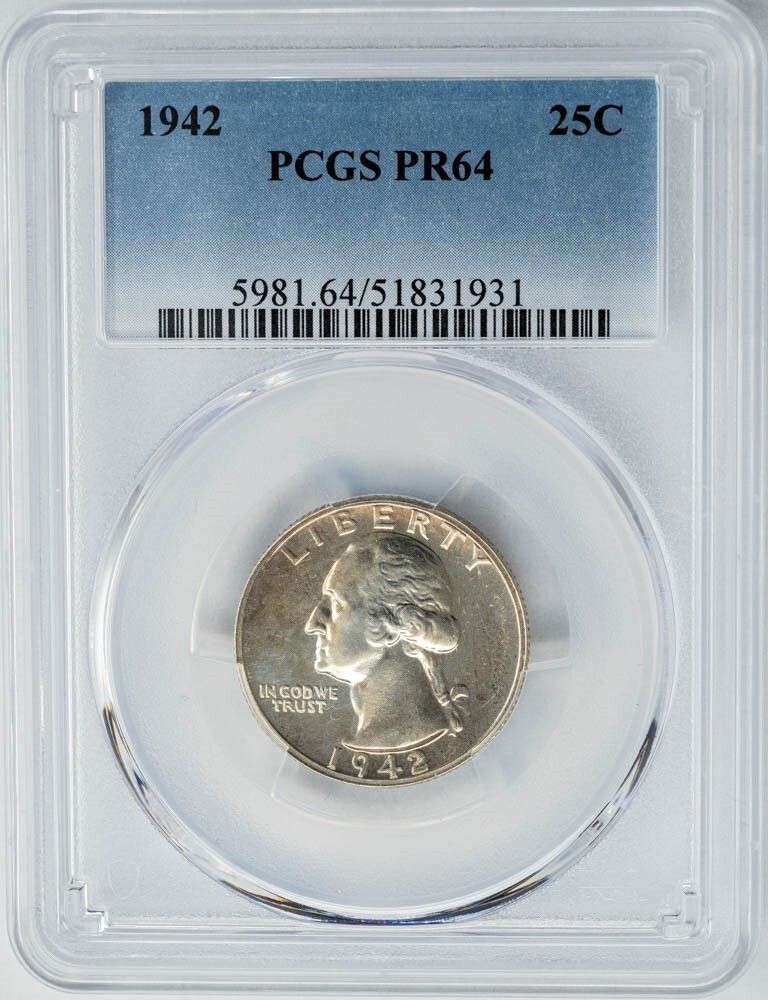 1942 Washington Quarter 25c PR64 PCGS 946929-1