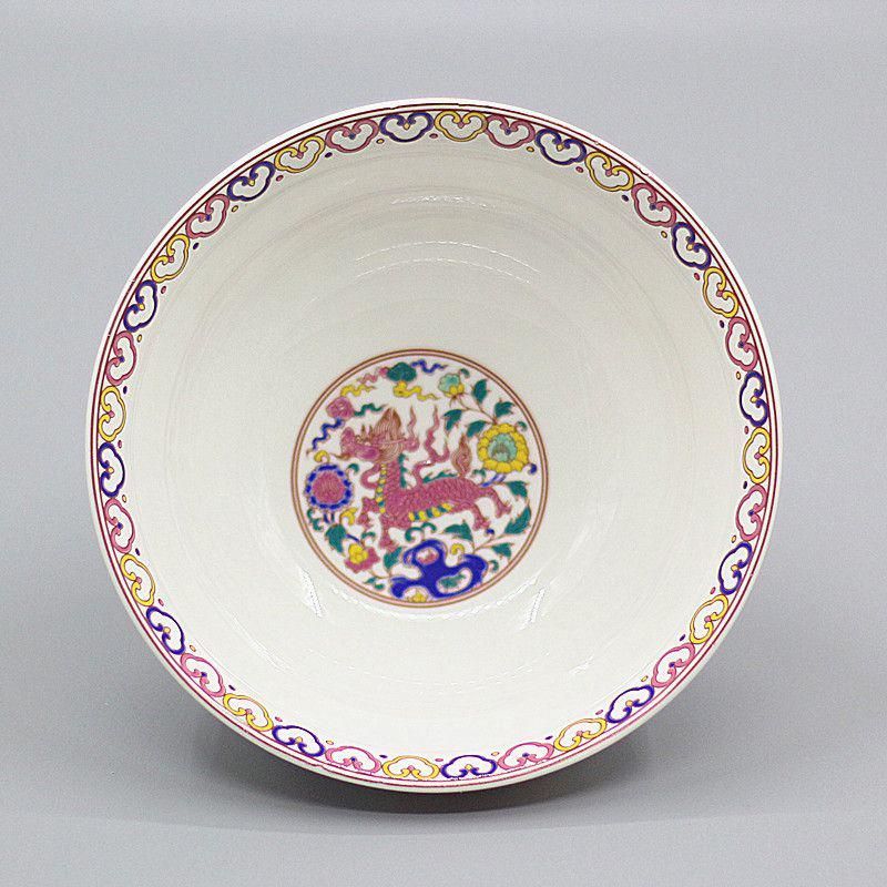 大清乾隆斗彩麒麟碗 景徳鎮 陶磁器 装飾品 現代工芸品 美術品