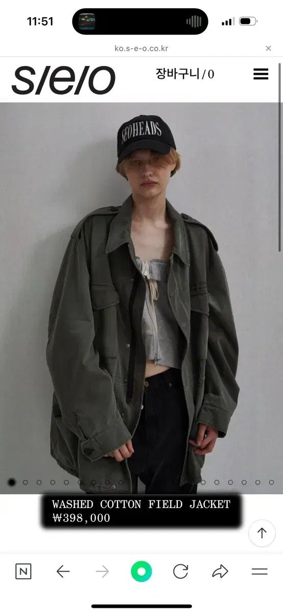 新作もいち早くお手元に！ Seo s|e|o エスイーオー WASHED COTTON FIELD JACKET