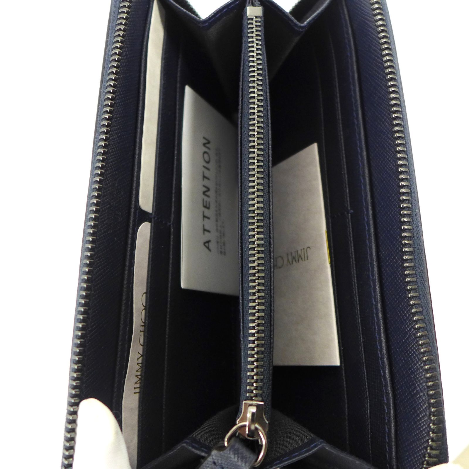 未使用品 JIMMY CHOO ジミーチュウ PHELIX ラウンドファスナー 長財布 