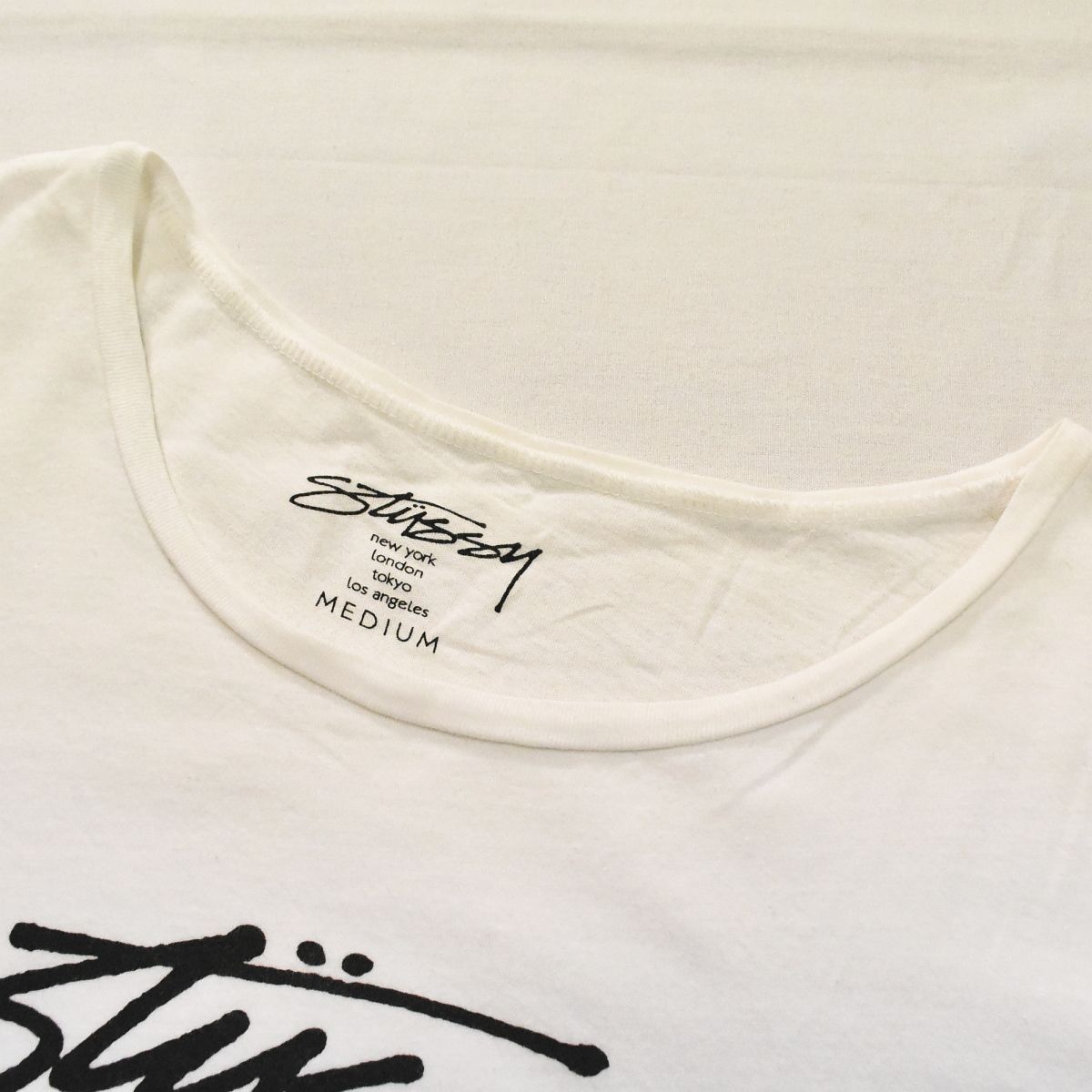 人気】 ステューシー STUSSY 短丈 ロゴ プリント 半袖 Tシャツ M 