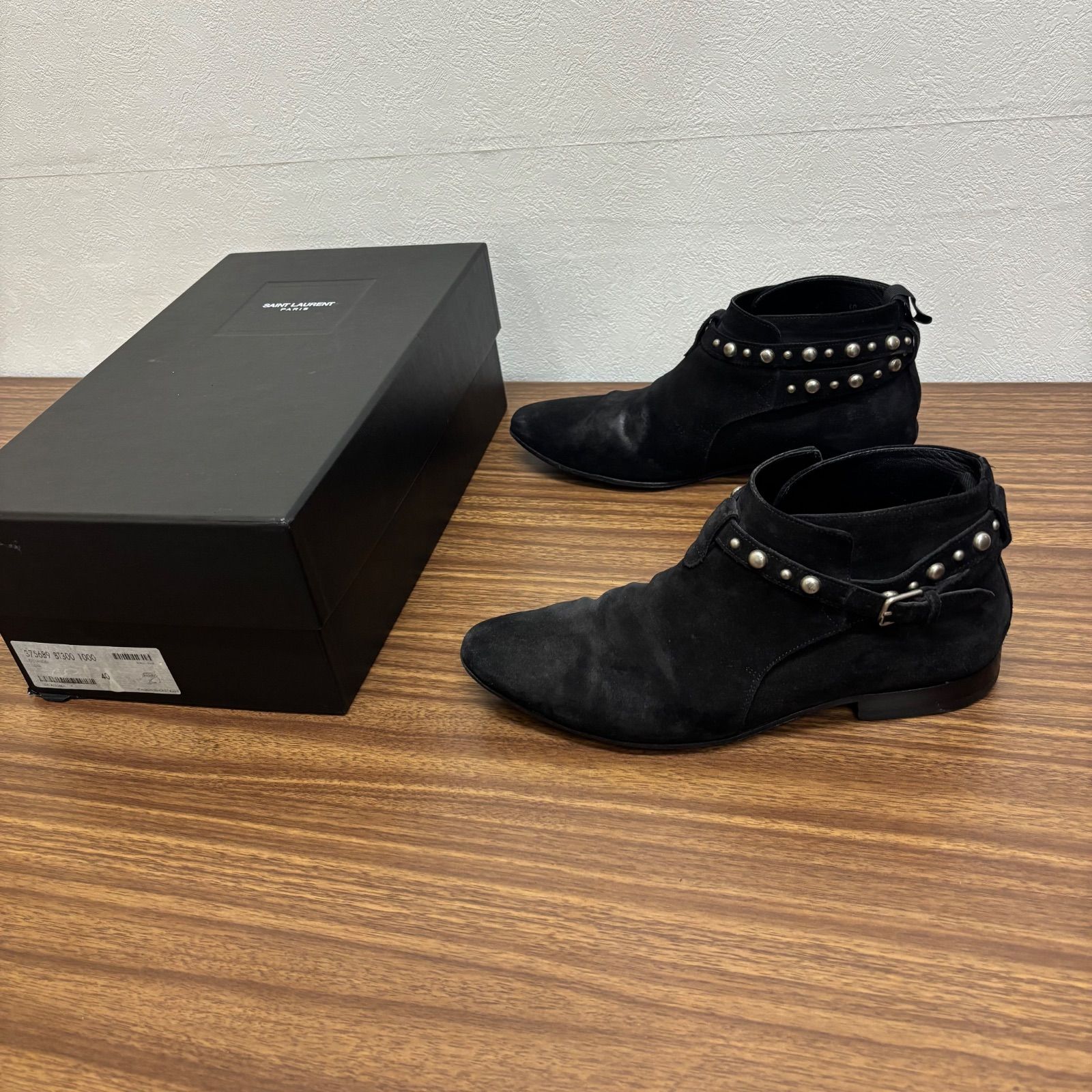 メンズ ◎ SAINT LAURENT サンローラン スエードシューズ スタッズ 黒 