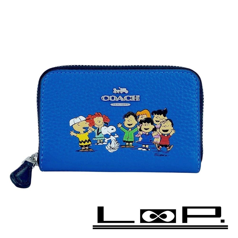 ♥ コーチ スヌーピーアンドフレンズ コインケース コインパース 財布 小銭入れ ピーナッツ レザー ブルー C4602 451140 11