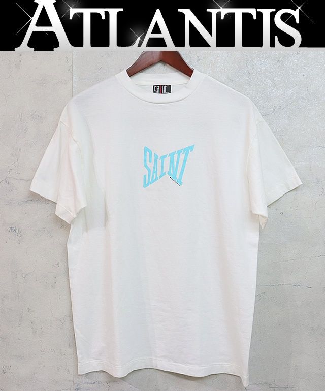 広尾店 セントマイケル SAINT MICHAEL 24SS TEE RIBON SAINT Tシャツ カットソー 半袖 白 ロゴプリント SM-YS8-0000-012 size S 16268
