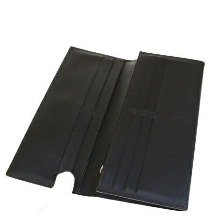 中古】 美品 ダンヒル dunhill 二つ折り 長財布 ブラック レザー