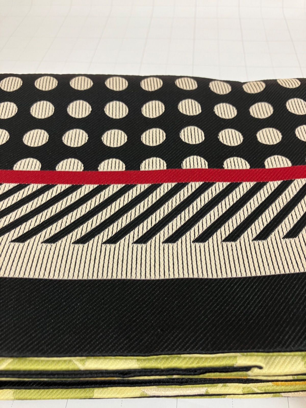  ≪花ラブリ≫HO 730 YE 長尺半巾帯 青りんご 林檎 ナシ 梨 水玉 ストライプ リバーシブル 黄色 イエロー 緑 グリーン 赤 レッド 黒 ブラック 花火大会 縁日 お祭り 夏祭り ハロウィーン 毒りんご 和装 和服 半幅帯 浴衣帯