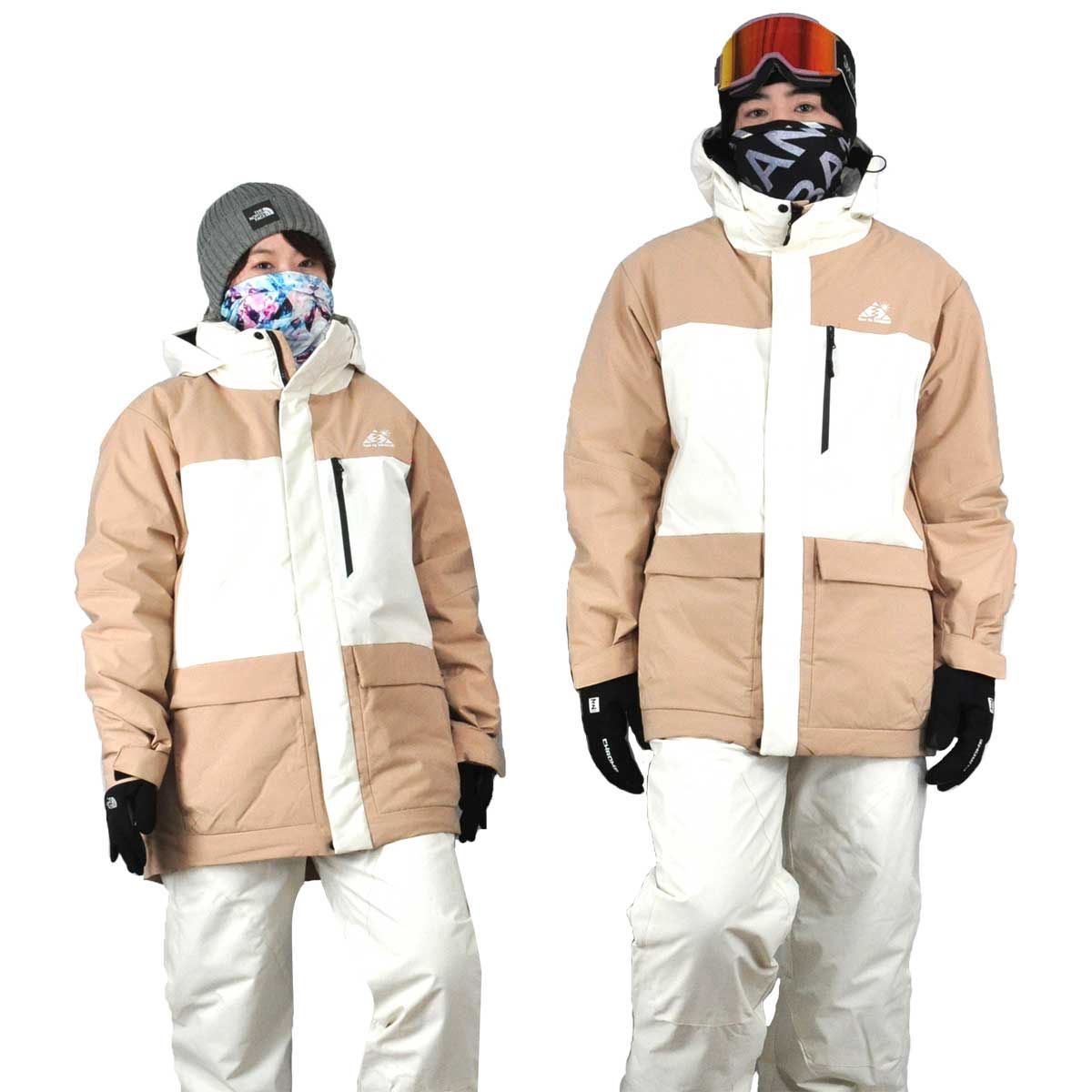 BANNNE バンネ ユニセックス スキーウェア 上下セット スノーウェア スキー スノーボード ウィンタースポーツ BNS-STMW ベージュホワイト