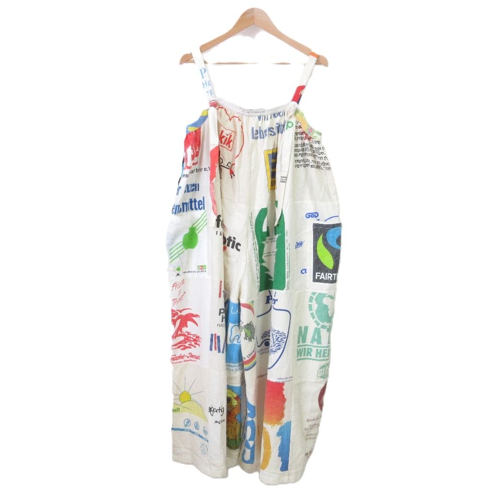 Freada フリーダ パッチワーク Vintageヨーロピアンエコバッグリメイク コットン サロペット ONE SIZE アイボリー レディース 古着
