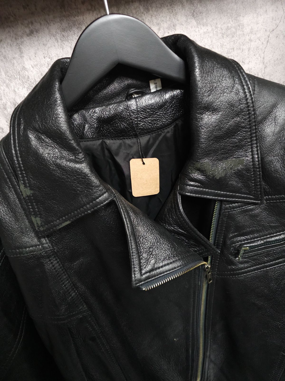 80s vintage レザーダブルライダースジャケット 古着 中古】80s