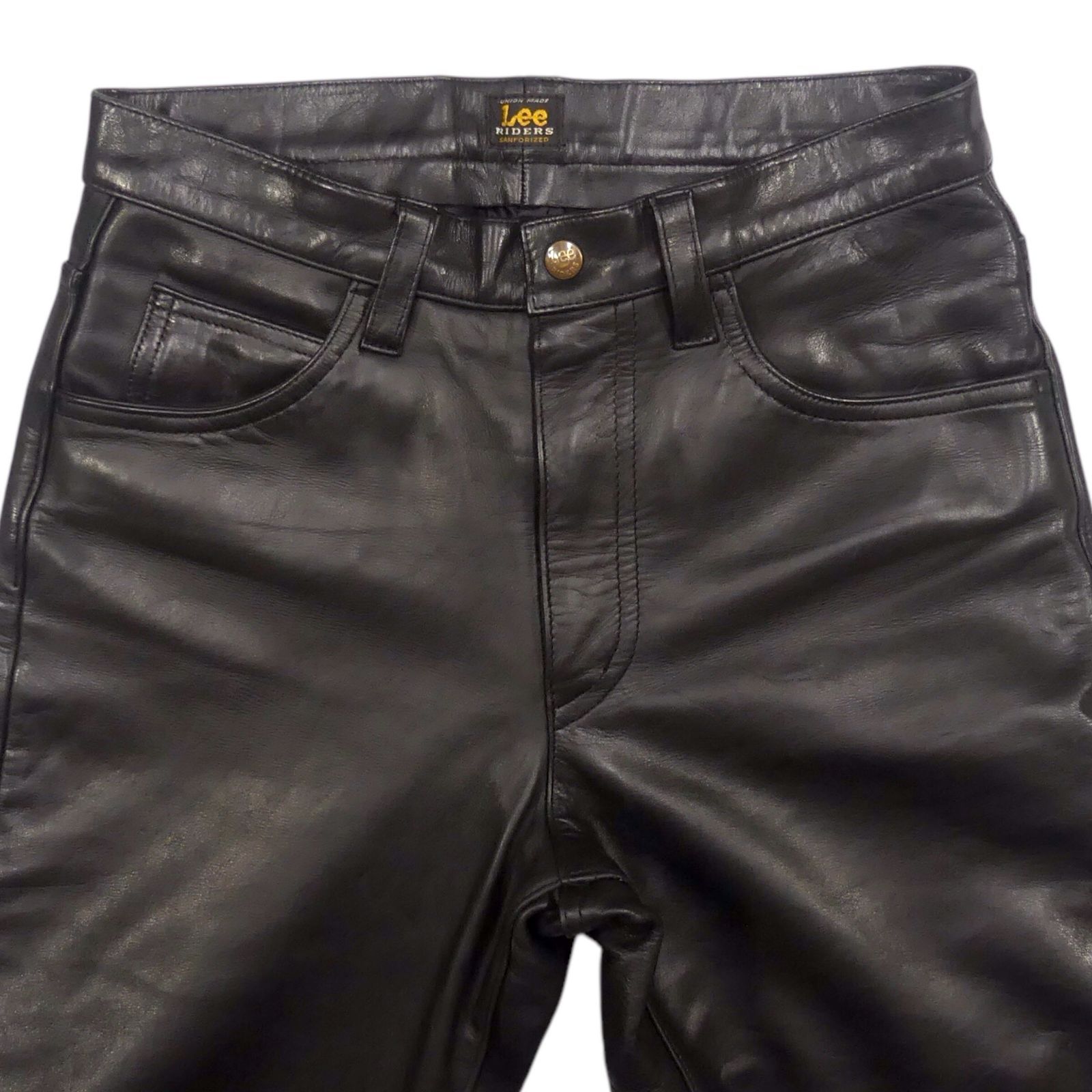 Lee リー レザーパンツ 本革 リーライダースメンズ 黒 W30 革