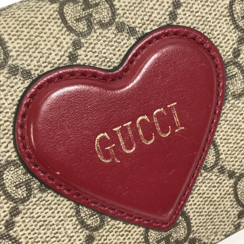 GUCCI グッチ 2つ折り財布 ハートモチーフ 648848 GGスプリーム