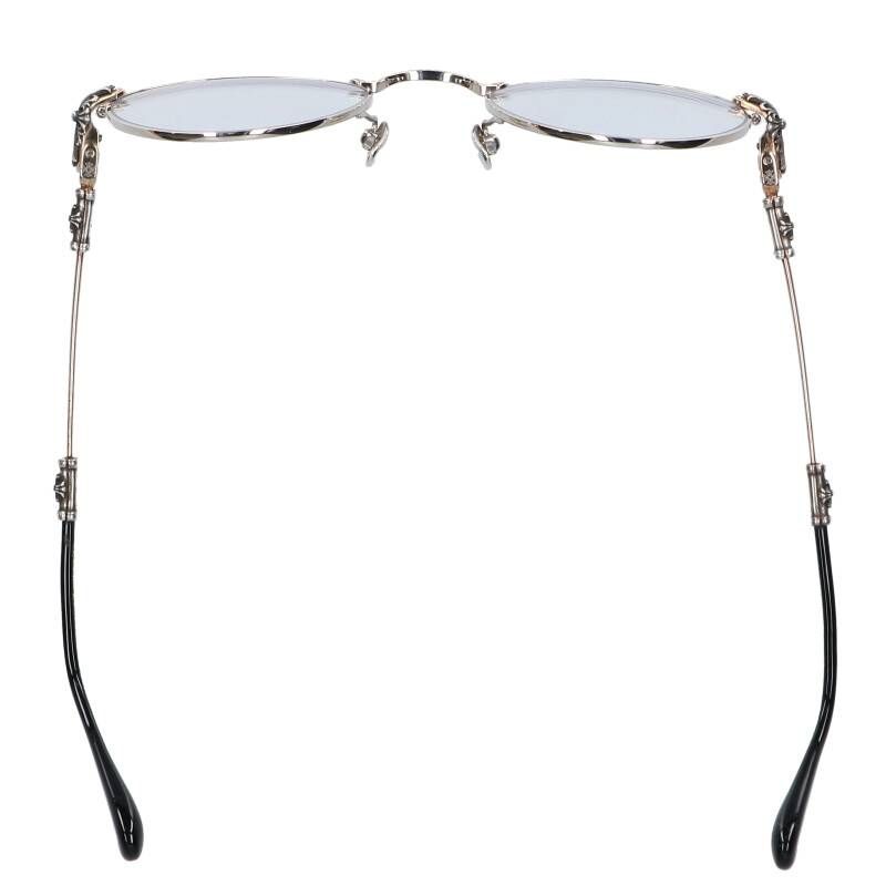 クロムハーツ BUBBA-A クロステンプルメタルフレームラウンドサングラス/眼鏡 メンズ 49□22-145