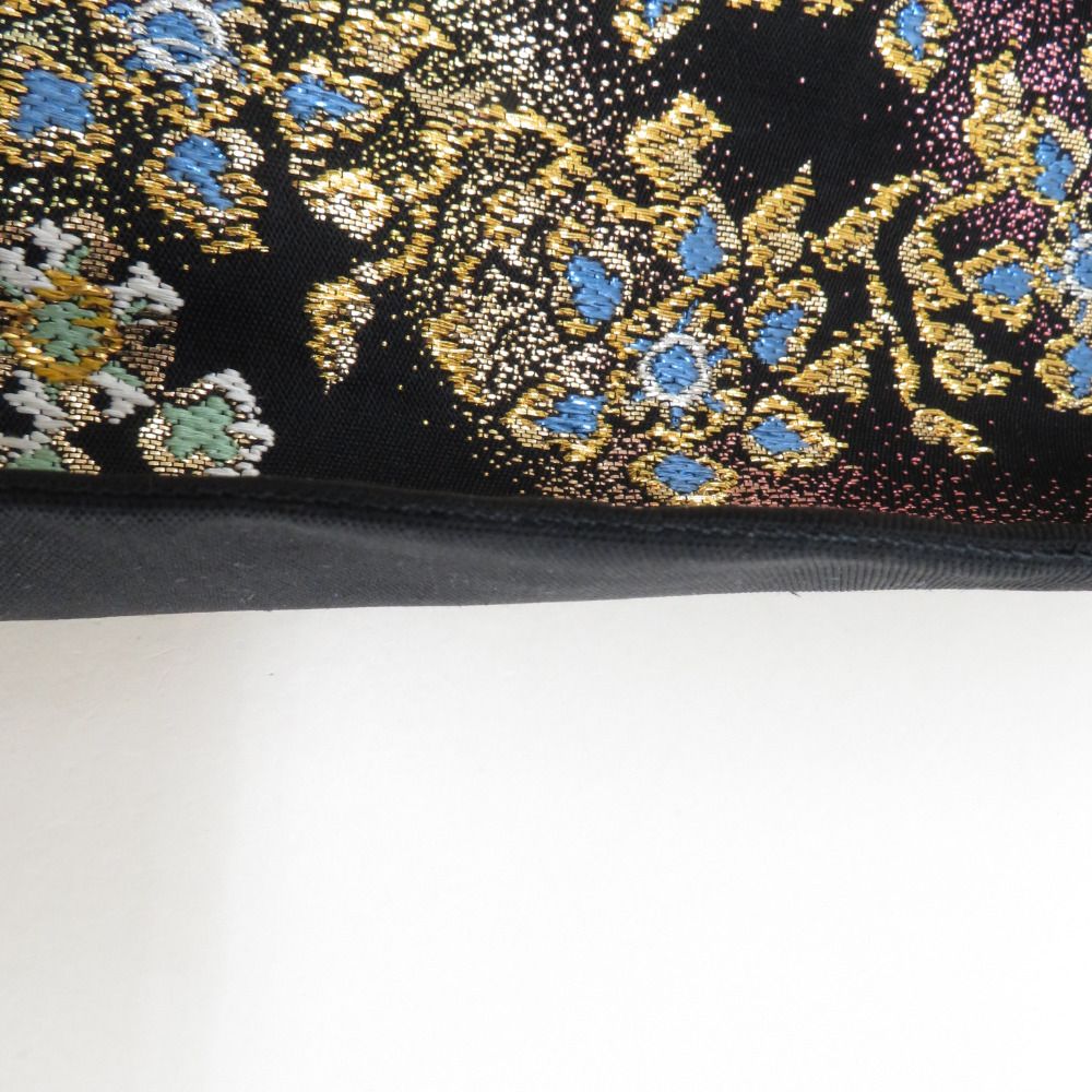 袋帯 たつむら 八綾彩環文 六通柄 黒色x金色x多色 カラフル 金糸銀糸