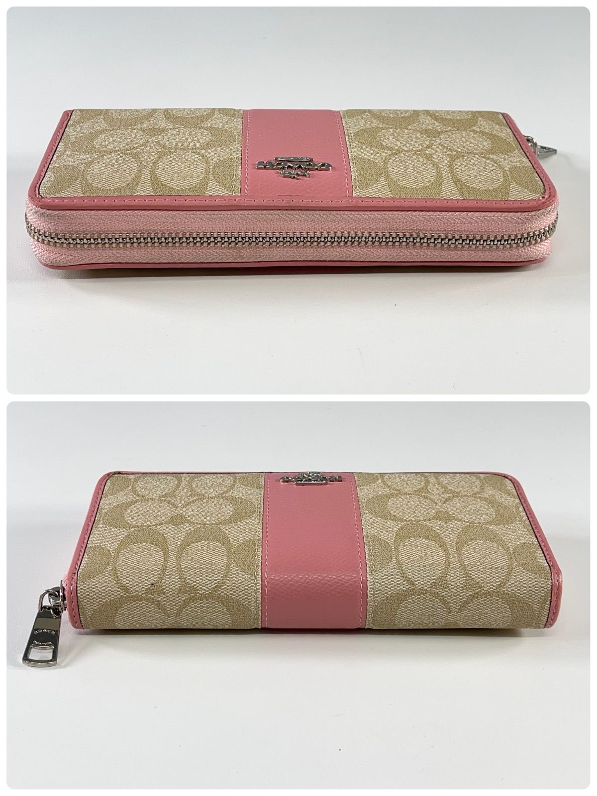 ☆美品 COACH コーチ シグネチャー 長財布 ピンク F52859 レディース 