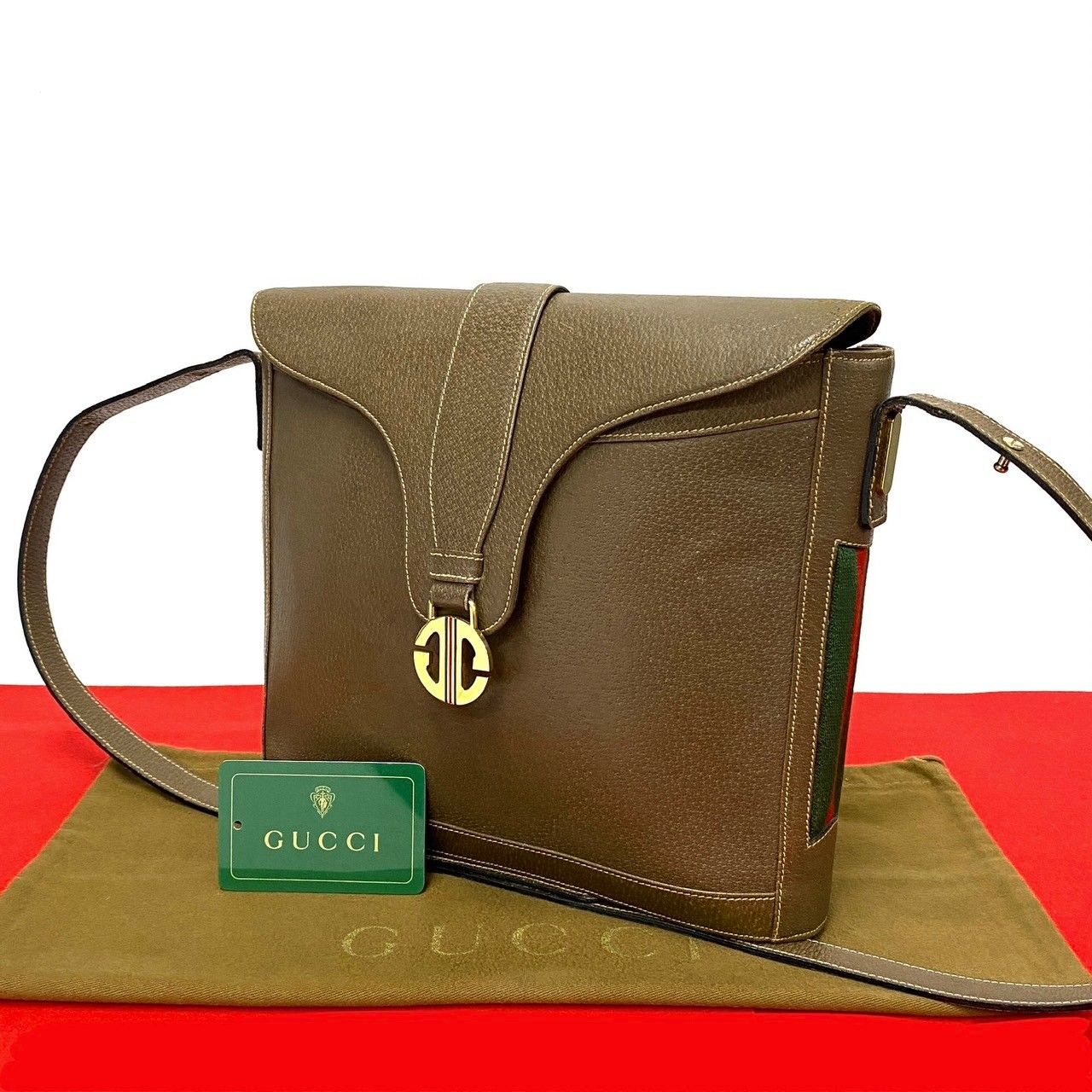 【極美品】GUCCI オールドグッチ　ショルダーバッグ　シェリーライン　GG柄 GUCCI◇ショルダーバッグ/シェリーライン/GG/BEG/総柄/11602089