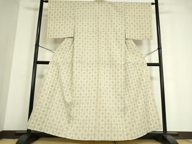 平和屋着物▽上質な紬 単衣 蜀江花文 正絹 逸品 CAAV3787dy